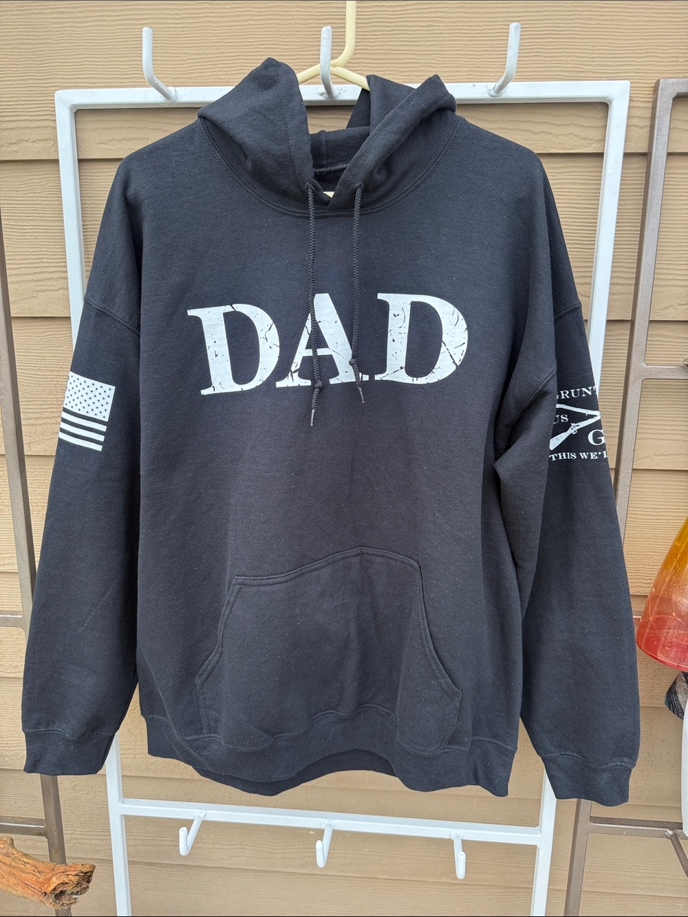 New Grunt Style "DAD" Hoodie XL Black Dad Definition, logo & Flag 🇺🇸